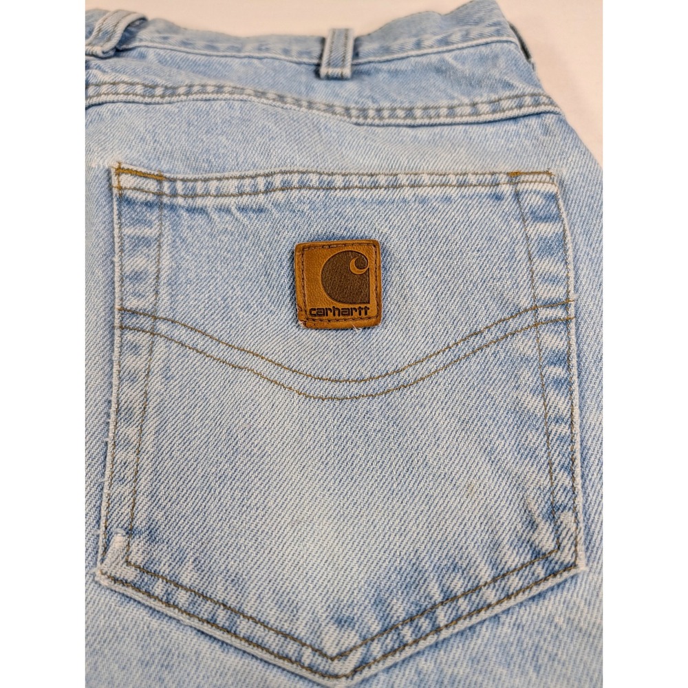 Carhartt B17STW Relaxed Fit Jeans Mens 34x34 Stonewash Blue Distressed Denim - Picture 8 of 8